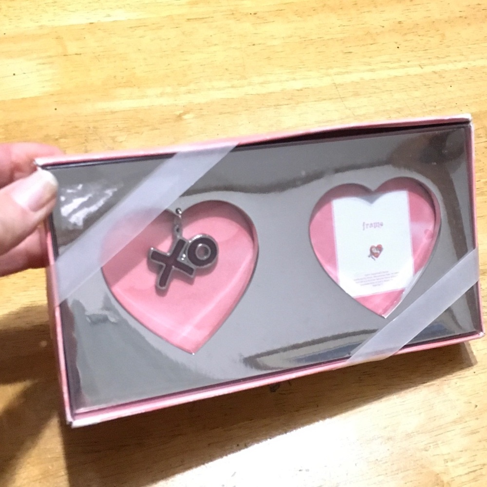 Pink Heart Trinket Dish Set with Charm - Unbranded